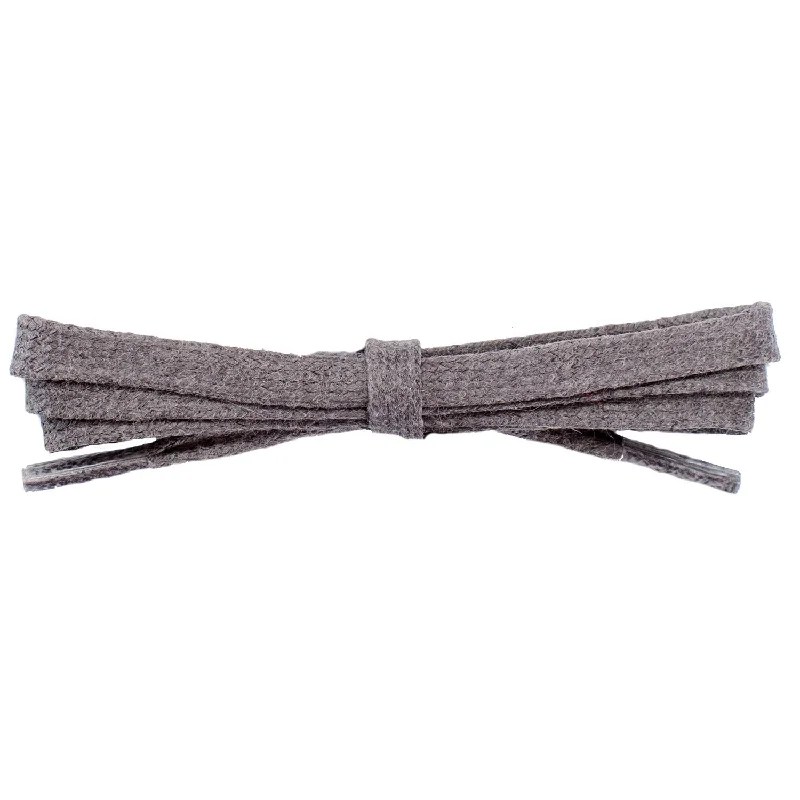 Waxed Cotton 1/4" Flat Dress Laces - Dark Gray (2 Pair Pack) Shoelaces