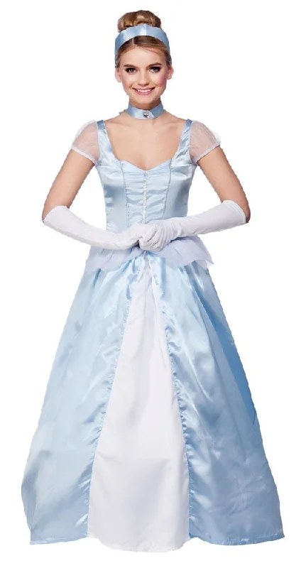 Ladies Sweet Cinders Fairy Tale Princess Book Day Fancy Dress Costume