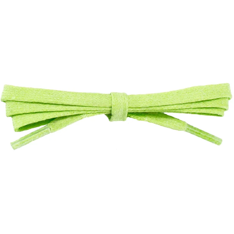 Waxed Cotton 1/4" Flat Dress Laces - Lucky Lime (2 Pair Pack) Shoelaces