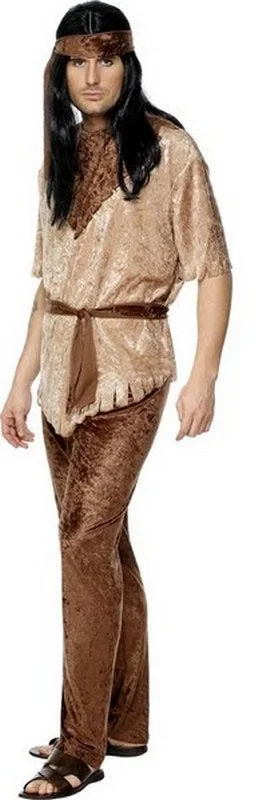 Men's Wild West Native American Red Indian Fancy Dress Costume