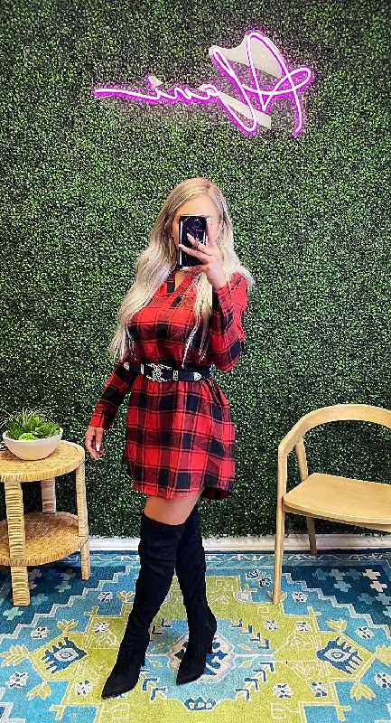 Fall For You Plaid Dress