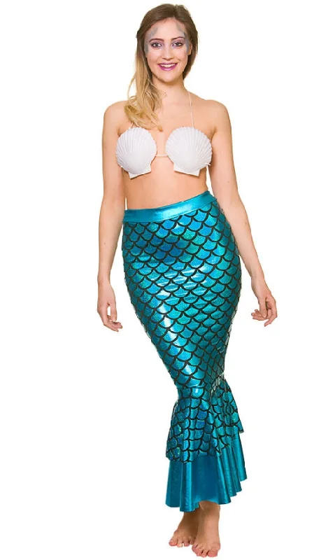 Ladies Mermaid Skirt Sea Fairy Tale Fancy Dress Costume Accessory