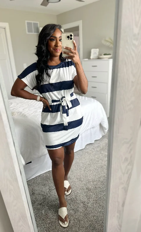 Give Me A Moment Belted Dress