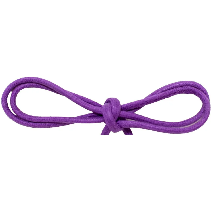 Waxed Cotton Thin Round 1/8" Dress Laces - Pansy Purple (2 Pair Pack) Shoelaces