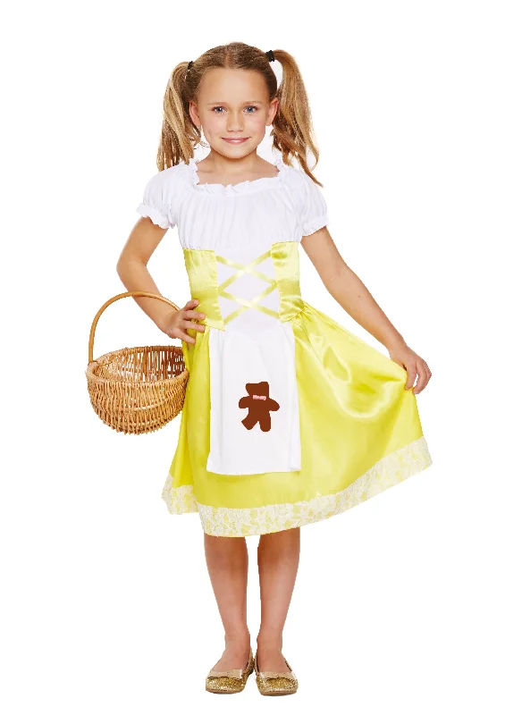 Girls Goldilocks Fancy Dress Fairy Tale Book Day Costume