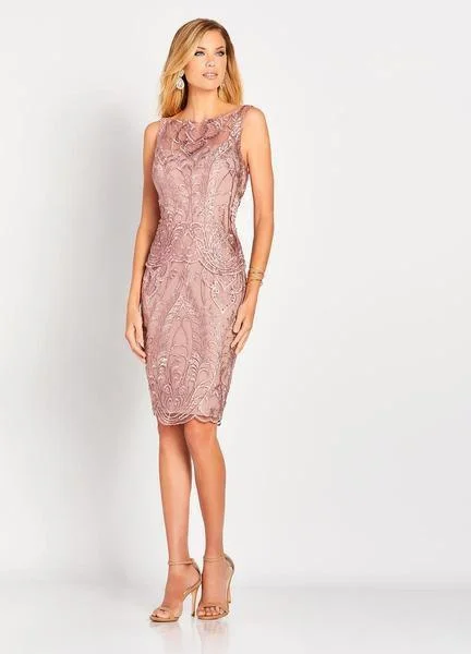 Social Occasions by Mon Cheri - Embroidered Bateau Cocktail Dress 119829