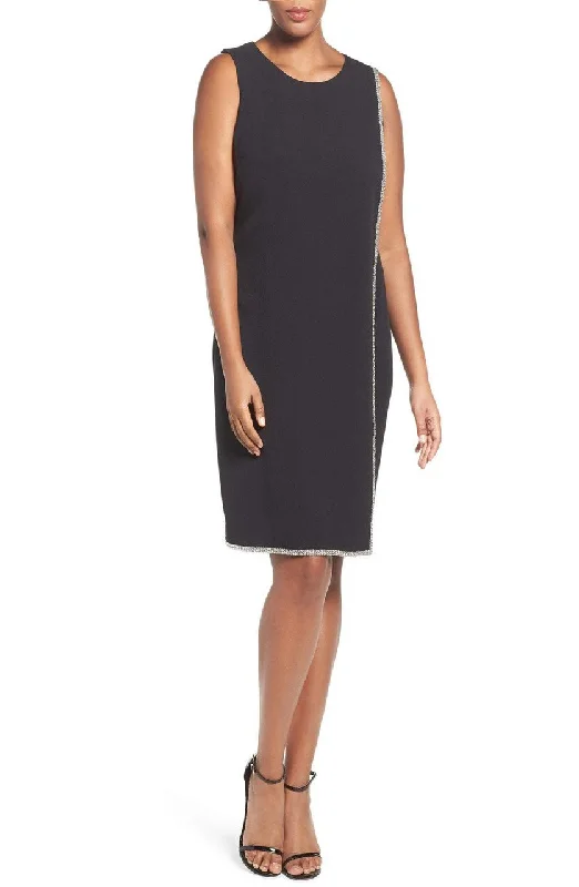 London Times - Jewel-Trimmed Sleeveless Sheath Dress L1930MSC