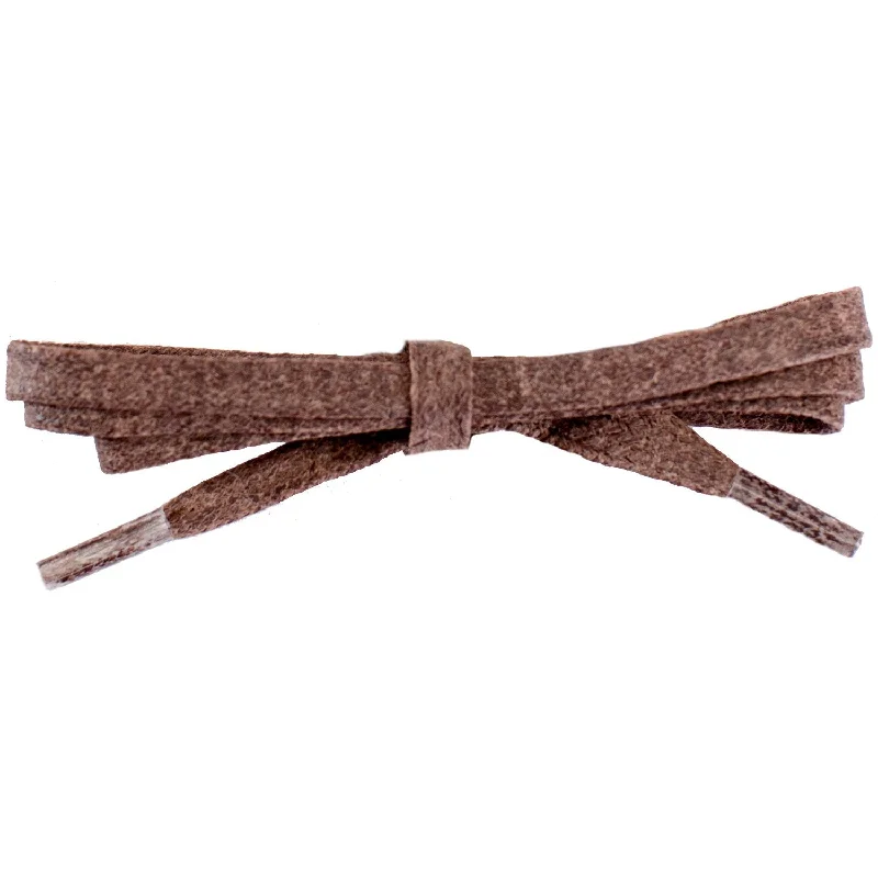 Waxed Cotton 1/4" Flat Dress Laces - Brown (2 Pair Pack) Shoelaces