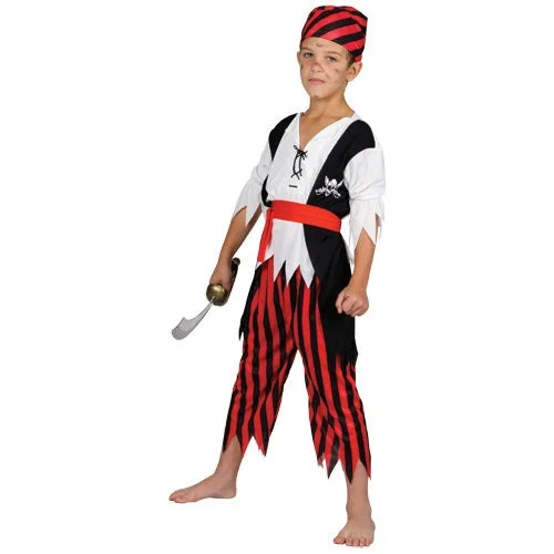 Boys Shipwreck Pirate Caribbean Buccaneer Halloween Fancy Dress Costume