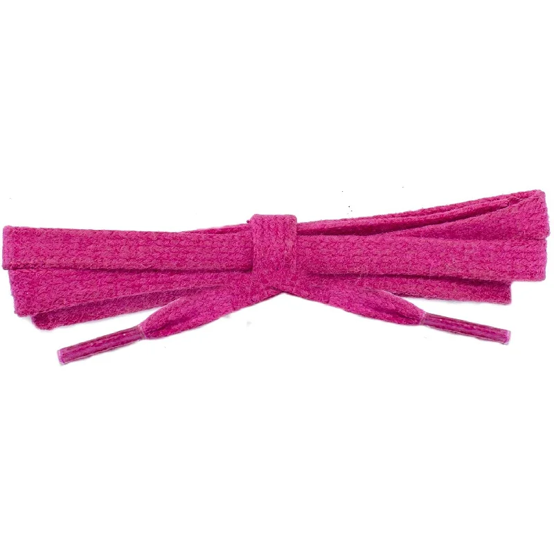 Waxed Cotton 1/4" Flat Dress Laces - Fuchsia Red (2 Pair Pack) Shoelaces