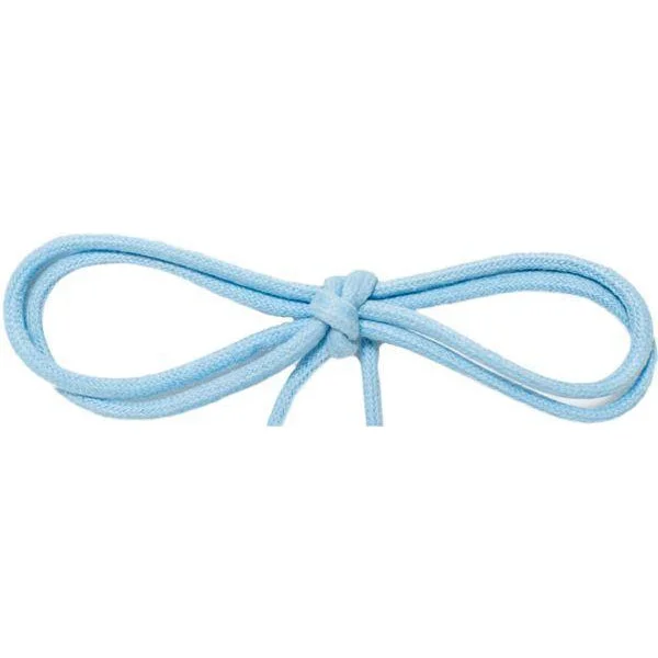 Waxed Cotton Thin Round 1/8" Dress Laces - Light Blue (2 Pair Pack) Shoelaces