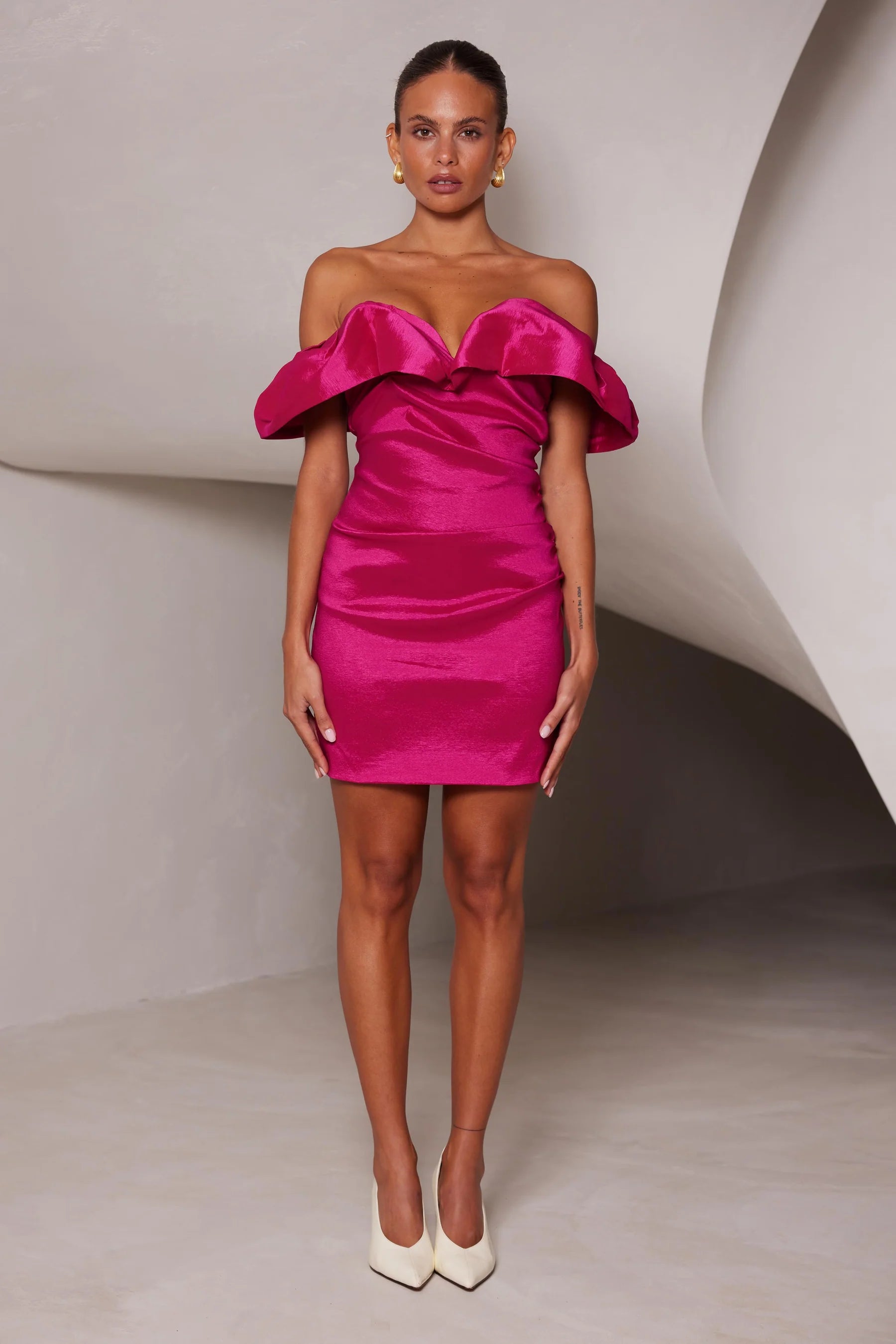 Elle Zeitoune Avi Dress - Raspberry
