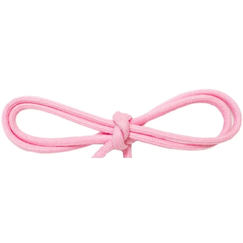 Waxed Cotton Thin Round 1/8" Dress Laces - Pastel Pink (2 Pair Pack) Shoelaces