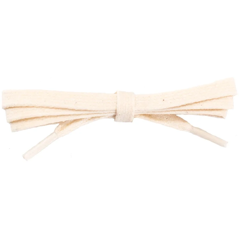 Waxed Cotton 1/4" Flat Dress Laces - Natural White (2 Pair Pack) Shoelaces