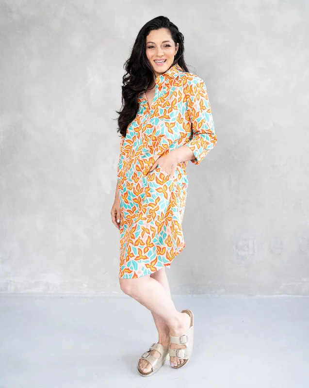 Willow Dress | Leafy Flame Print