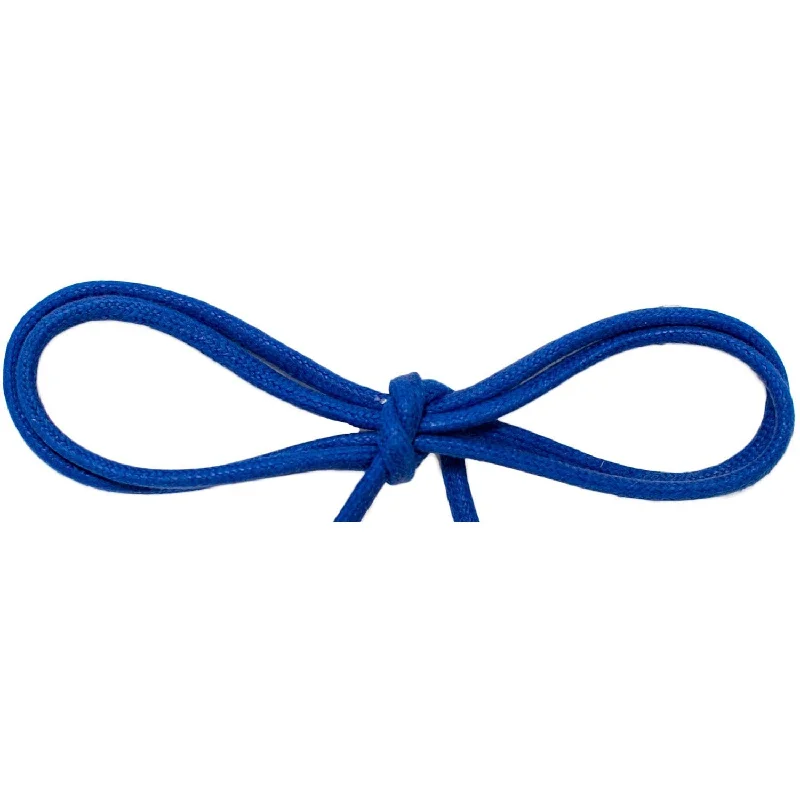 Waxed Cotton Thin Round 1/8" Dress Laces - Royal Blue (2 Pair Pack) Shoelaces