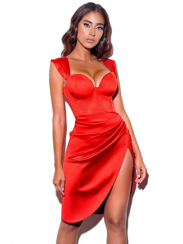 Ruby Satin Corset Dress