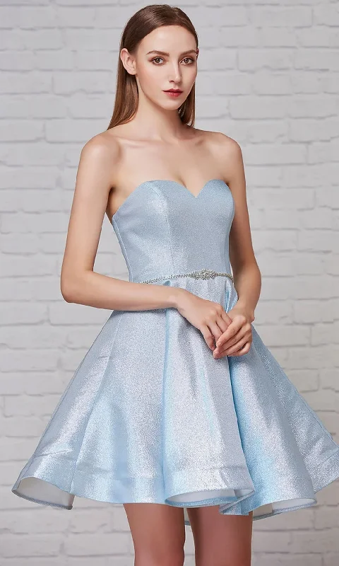 J'Adore Dresses J18073 - Sweetheart Neck Glitter Cocktail Dress