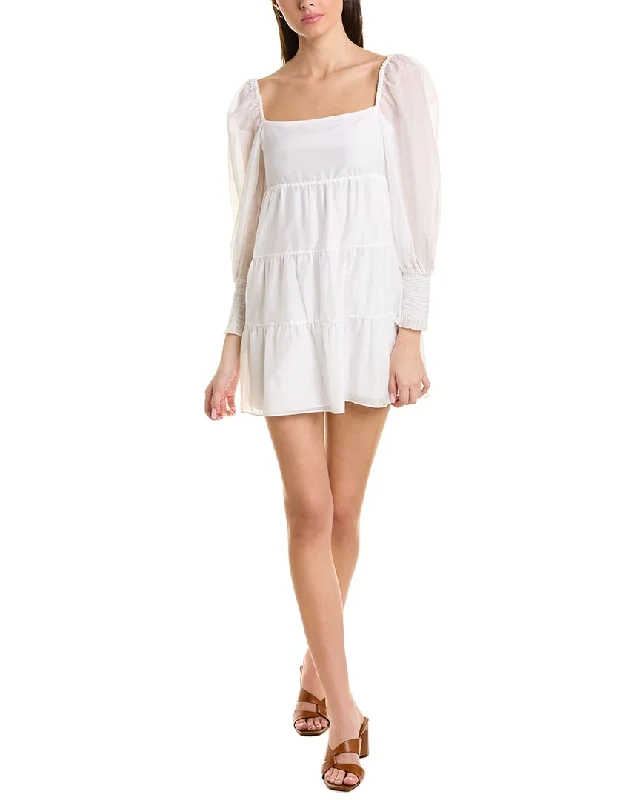 alice + olivia Rowen Silk-Blend Mini Dress Elegant Satin Lace Mini Dress