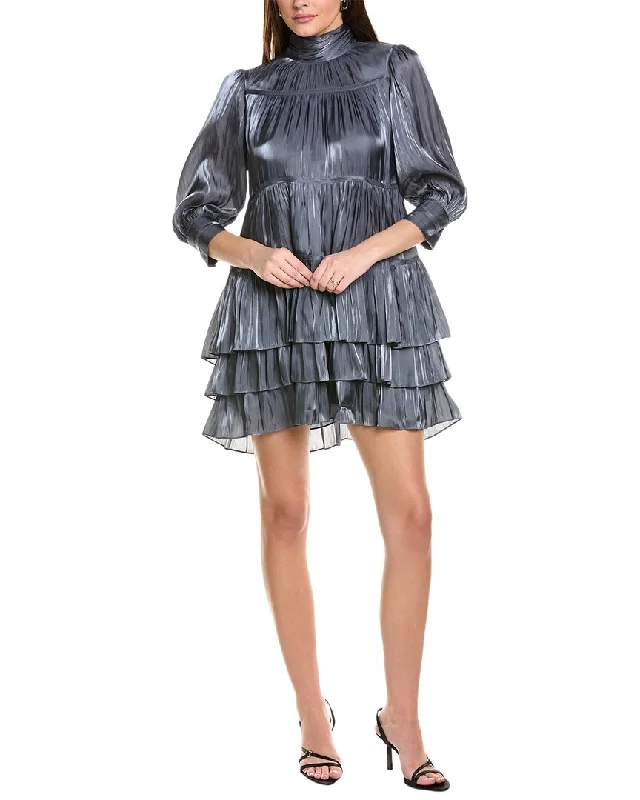 Cinq à Sept Iridescent Riva Mini Dress Cozy Wraparound Mini Dress