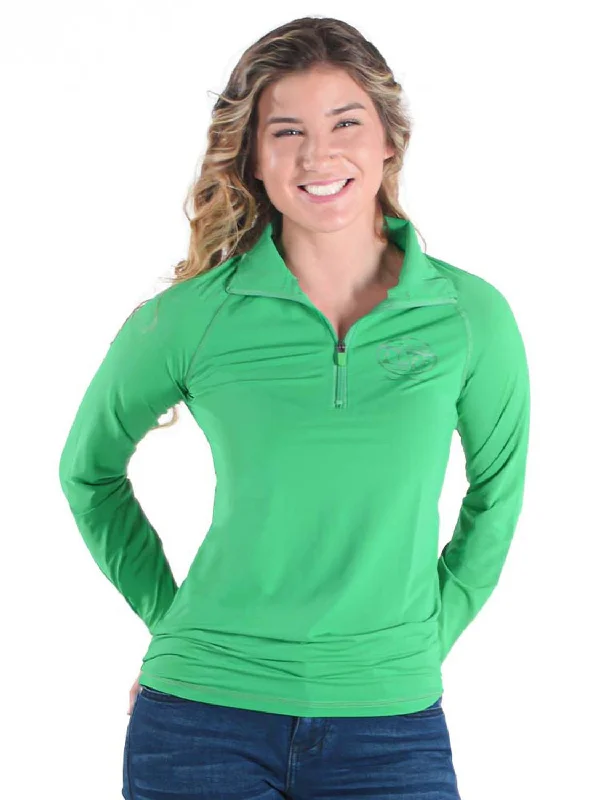 Cowgirl Tuff Womens Cooling UPF Money Green Nylon L/S Shirt Elegant Longline Short Shirt Cowgirl Tuff Womens Cooling UPF Money Green Nylon L/S Shirt Elegant Longline Short Shirt
