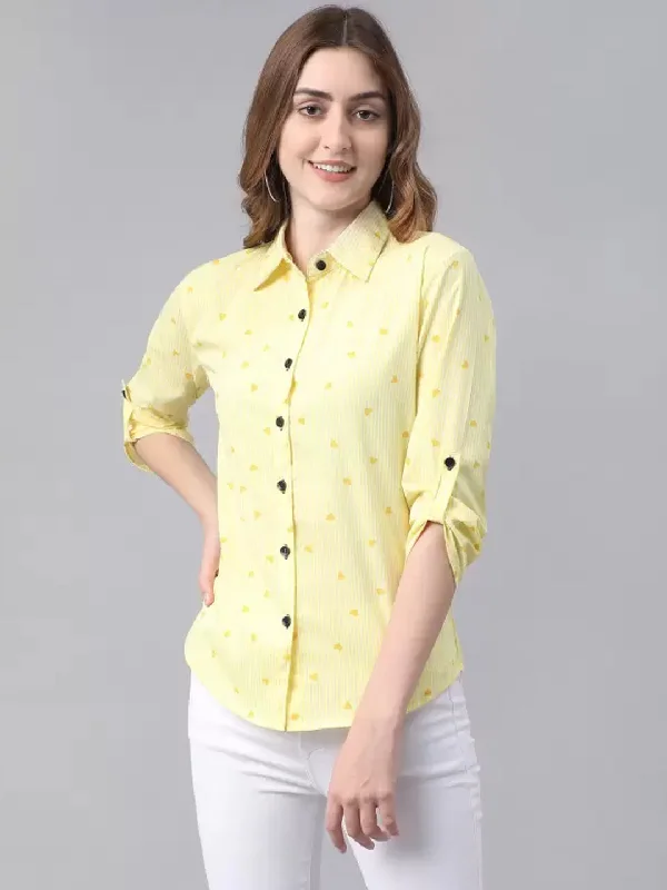 TANDUL  Women Regular Fit Printed Casual Shirt Modern Short Sleeve Top