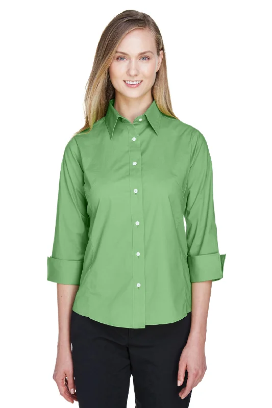 Devon & Jones Womens Perfect Fit 3/4 Sleeve Button Down Shirt - Lime Green - Closeout Soft Silk Short Sleeve Devon & Jones Womens Perfect Fit 3/4 Sleeve Button Down Shirt - Lime Green - Closeout Soft Silk Short Sleeve