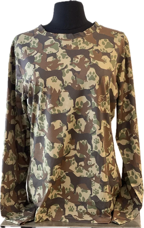 Duck Dog Original Camo - Ladies Long Sleeve Performance T Shirt,  Sunproof SPF 50+ Cozy Loose Fit Short Sleeve