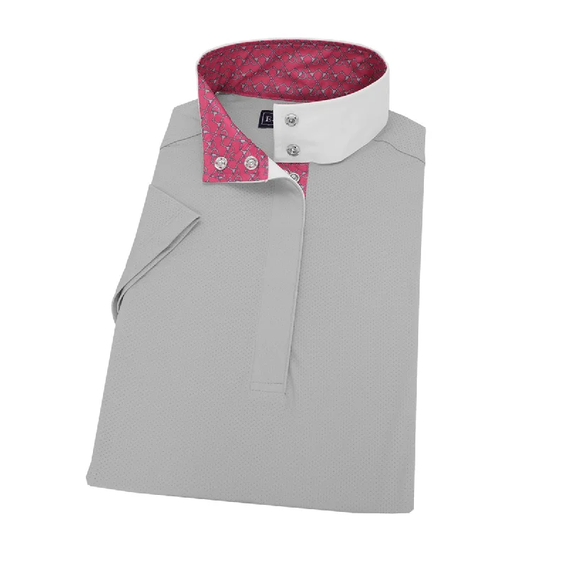 Essex Classics Ladies "Dusk" Grey Bits Performance Short Sleeve Show Shirt Classic Basic Short Shirt Essex Classics Ladies "Dusk" Grey Bits Performance Short Sleeve Show Shirt Classic Basic Short Shirt