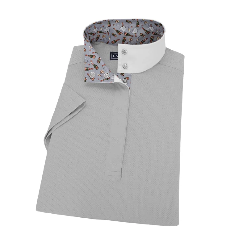 Essex Classics Ladies "Dusk" Grey A Toast to the New Year Performance Short Sleeve Show Shirt Fashionable Cuffed Short Sleeve Essex Classics Ladies "Dusk" Grey A Toast to the New Year Performance Short Sleeve Show Shirt Fashionable Cuffed Short Sleeve