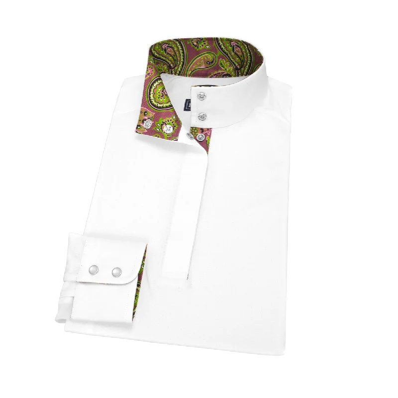 Essex Classics Ladies “Paisley” Talent Yarn Straight Collar Long Sleeve Show Shirt Comfortable Peplum Short Shirt Essex Classics Ladies “Paisley” Talent Yarn Straight Collar Long Sleeve Show Shirt Comfortable Peplum Short Shirt