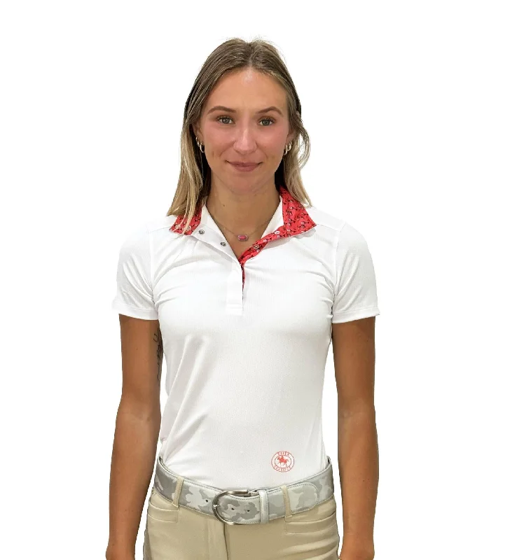 Essex Classics Ladies "Roosters" Talent Yarn Straight Collar Short Sleeve Show Shirt Comfortable Stretch Short Shirt Essex Classics Ladies "Roosters" Talent Yarn Straight Collar Short Sleeve Show Shirt Comfortable Stretch Short Shirt