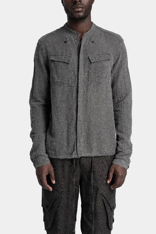 Field shirt, Endo grey Trendy Ruffled Short Sleeve