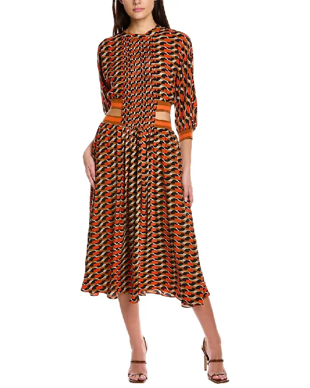 Gracia Midi Dress Trendy Ruffle Hem Midi Dress