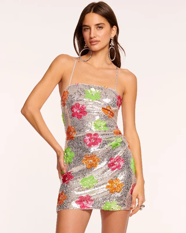 Juanita Sequin Mini Dress Fashionable Mini Dress with Slits