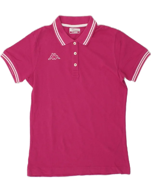 KAPPA Womens Polo Shirt UK 18 XL Pink Cotton Comfortable Short Sleeve Tunic