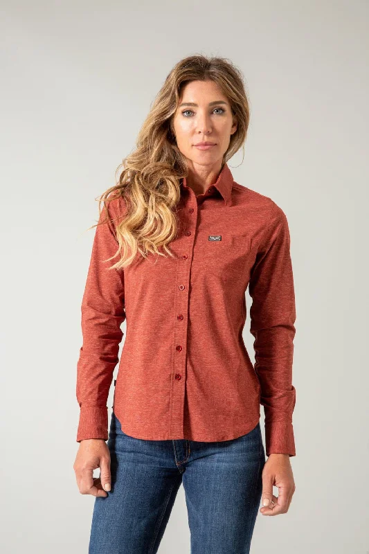 Kimes Ranch Womens Linville Solid Dark Red Cotton Blend L/S Shirt Modern Short Sleeve Top Kimes Ranch Womens Linville Solid Dark Red Cotton Blend L/S Shirt Modern Short Sleeve Top