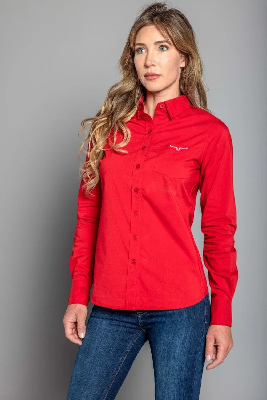 Kimes Ranch Womens Team Shirt Long Red Cotton Blend L/S Shirt Fashionable Draped Short Sleeve Kimes Ranch Womens Team Shirt Long Red Cotton Blend L/S Shirt Fashionable Draped Short Sleeve