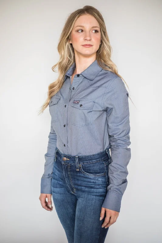 Kimes Ranch Womens Tucson HB Indigo Cotton Blend L/S Western Shirt Cozy Striped Short Sleeve Kimes Ranch Womens Tucson HB Indigo Cotton Blend L/S Western Shirt Cozy Striped Short Sleeve