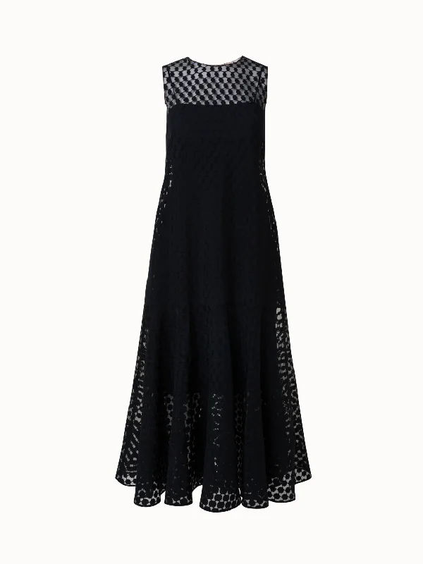Semi-Transparent Techno Taffeta Midi Dress Comfortable Ruched Midi Dress