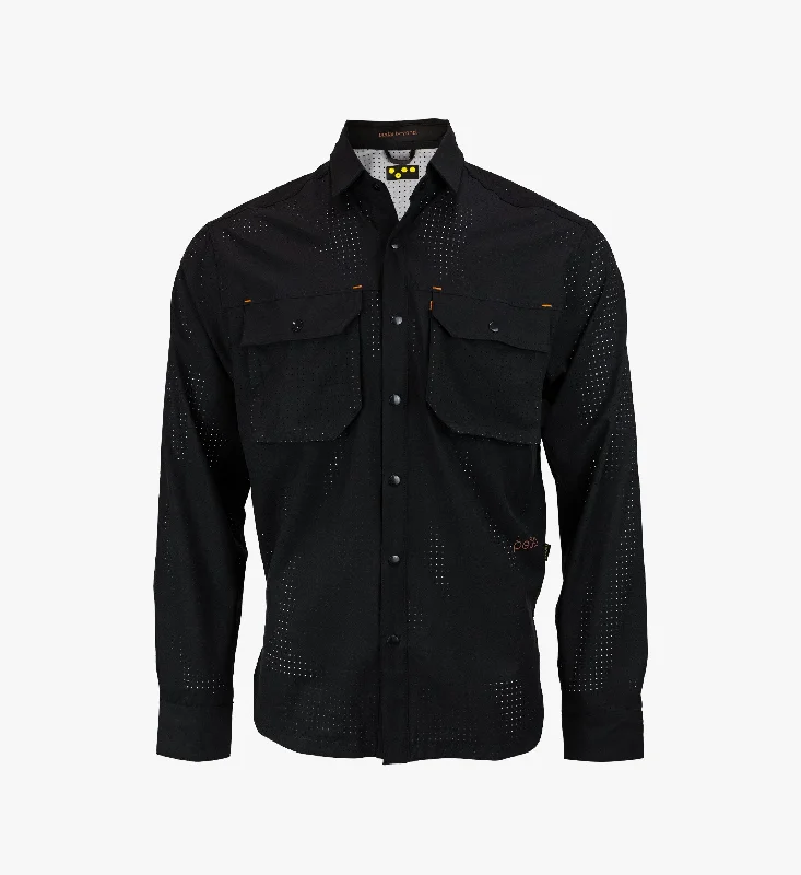 Off Grid / Cargo Shirt - Black Casual Boxy Short Shirt