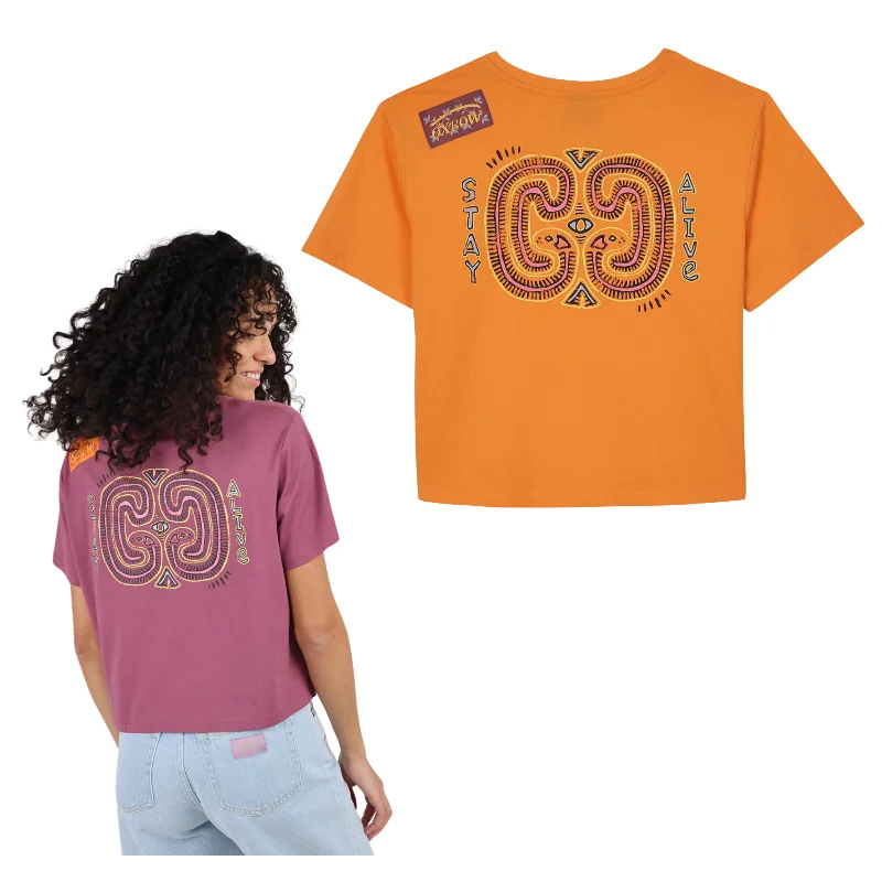 OXBOW Womens Tisurf Cropped Printed Short Sleeve T Shirt Stylish Printed Short Shirt OXBOW Womens Tisurf Cropped Printed Short Sleeve T Shirt Stylish Printed Short Shirt