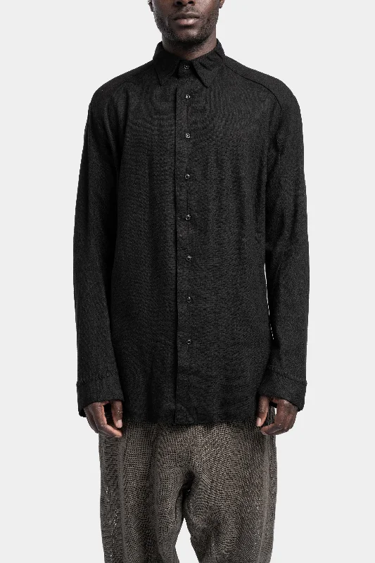 Raw silk shirt Comfortable Ribbed Short Sleeve