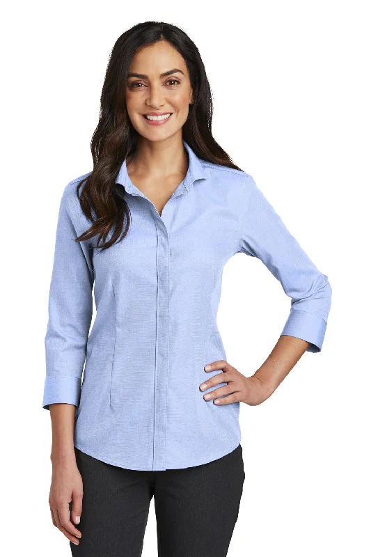 Red House Womens Nailhead Wrinkle Resistant 3/4 Sleeve Button Down Shirt - Blue Pearl - Closeout Casual Cotton Short Shirt Red House Womens Nailhead Wrinkle Resistant 3/4 Sleeve Button Down Shirt - Blue Pearl - Closeout Casual Cotton Short Shirt