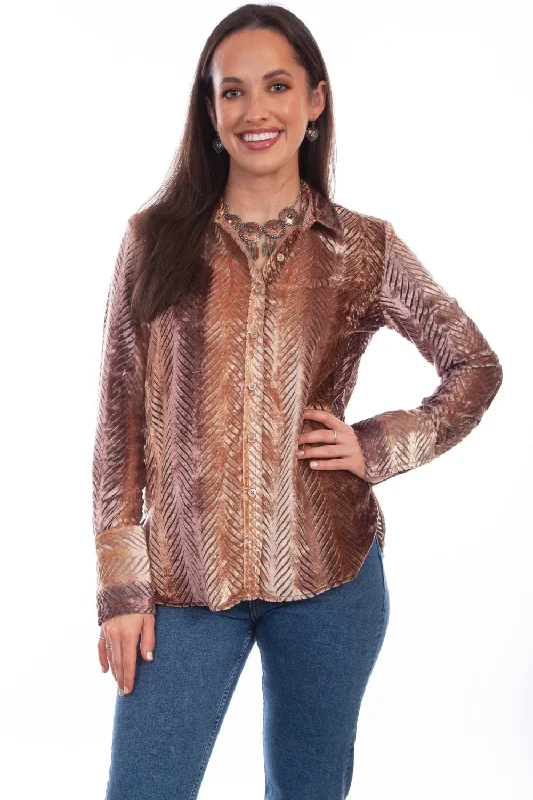 Scully Womens Fashionable Animal Burnt 75% Viscose/25% Nylon L/S Shirt Soft Flowing Short Shirt Scully Womens Fashionable Animal Burnt 75% Viscose/25% Nylon L/S Shirt Soft Flowing Short Shirt