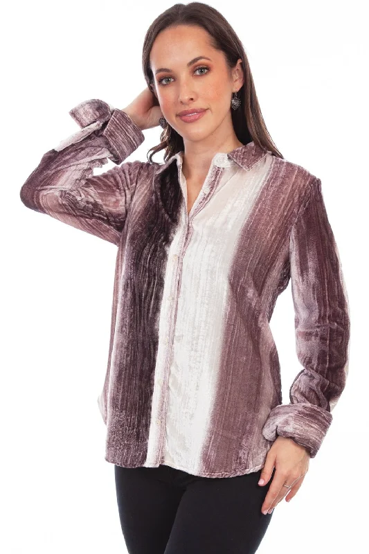 Scully Womens Velvet Stripe Plum/White 75% Viscose/25% Nylon L/S Shirt Elegant Longline Short Shirt Scully Womens Velvet Stripe Plum/White 75% Viscose/25% Nylon L/S Shirt Elegant Longline Short Shirt