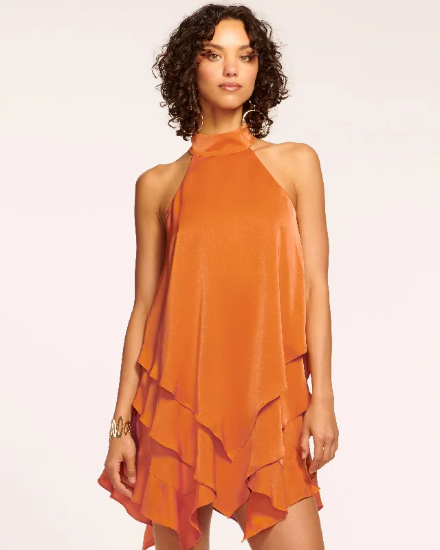 Shaina Tiered Mini Dress Trendy Cut-Out Mini Dress