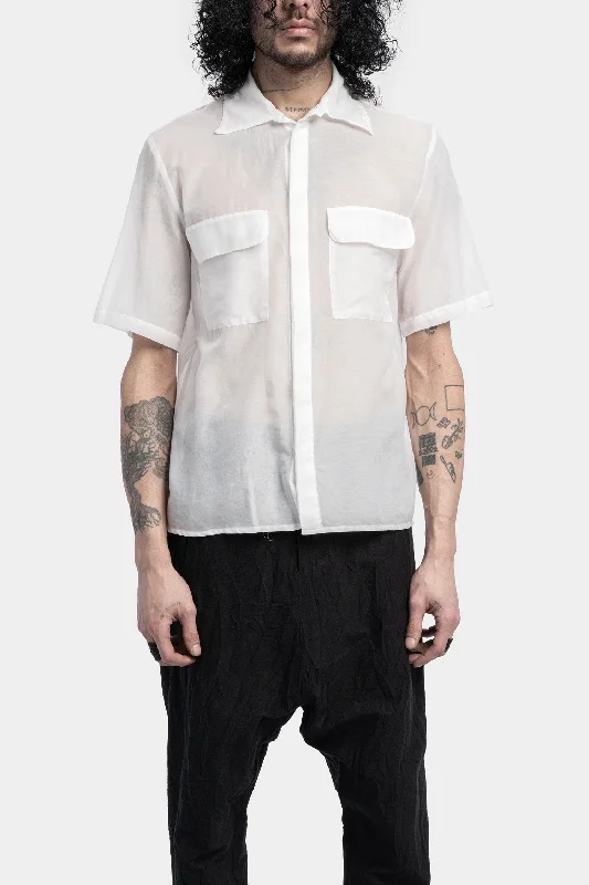 Silk blend short sleeve shirt Fashionable Short Sleeve Vest