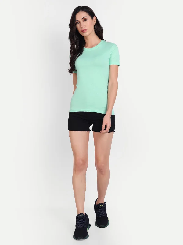 Solid Tshirt by UQ (Mint) Elegant Draped Short Sleeve