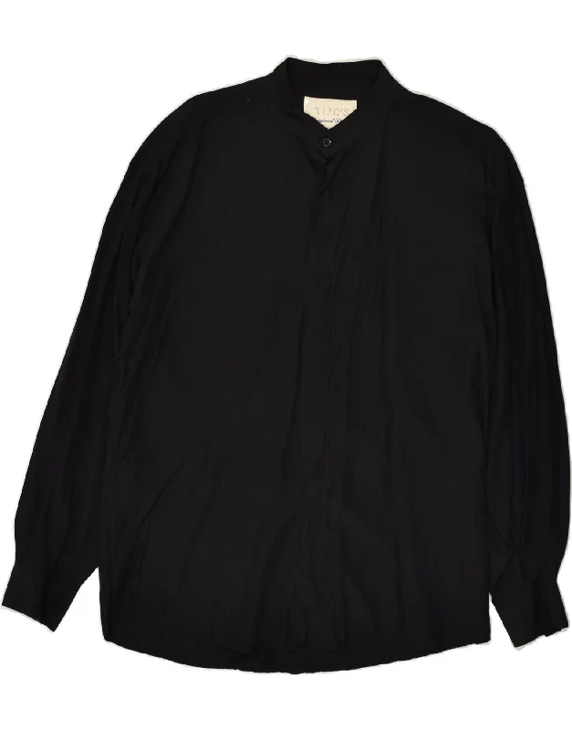 TIPO' S Womens Shirt Blouse UK 14 Medium Black Viscose Casual Oversized Short Shirt